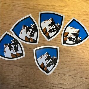Set of 5 KUHL NEW Mountain Shield Wall STICKERS Decals - Blue and Brown